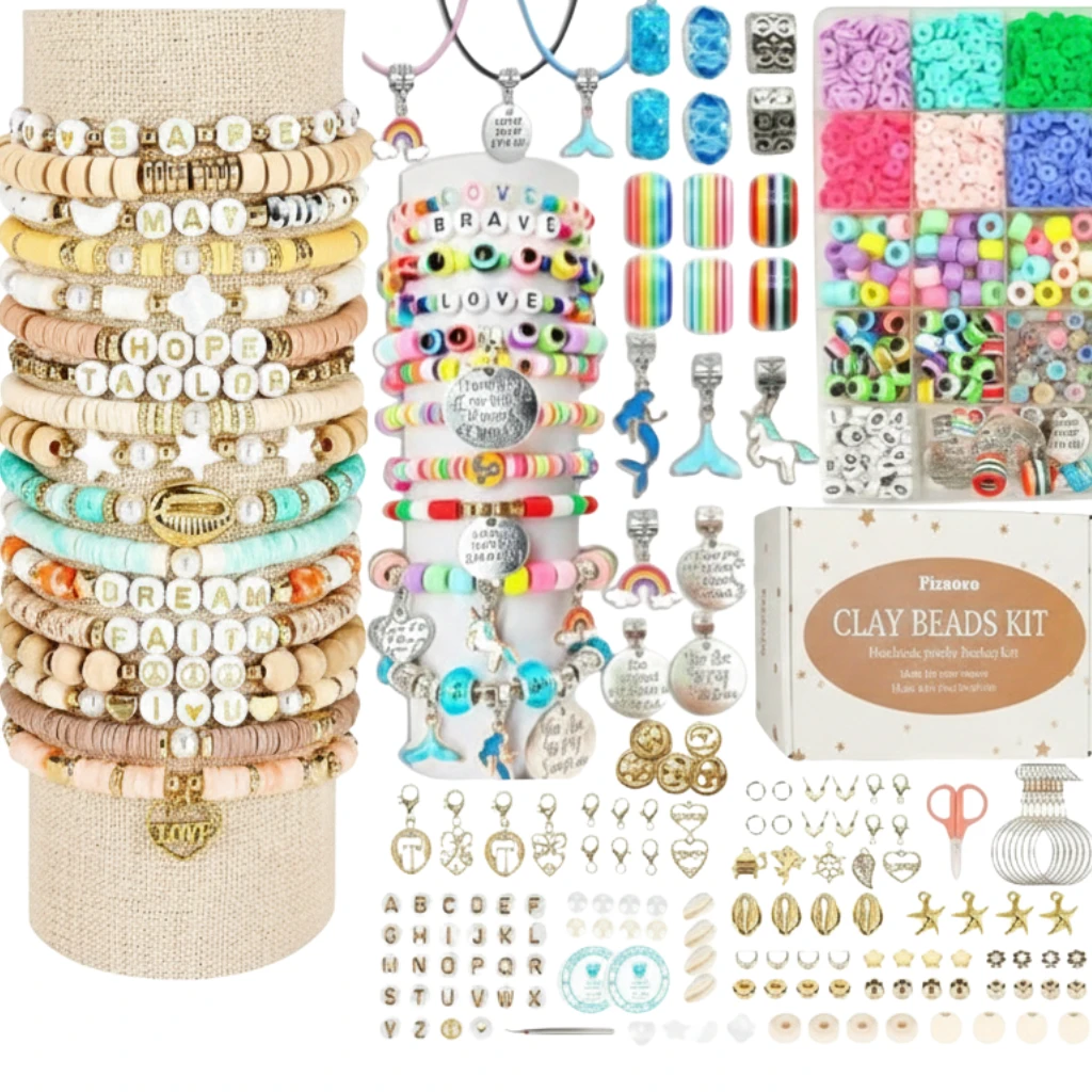 DIY Friendship Bracelet Kit – Colorful Beaded Bracelets for Best Friends, Craft Gift Set