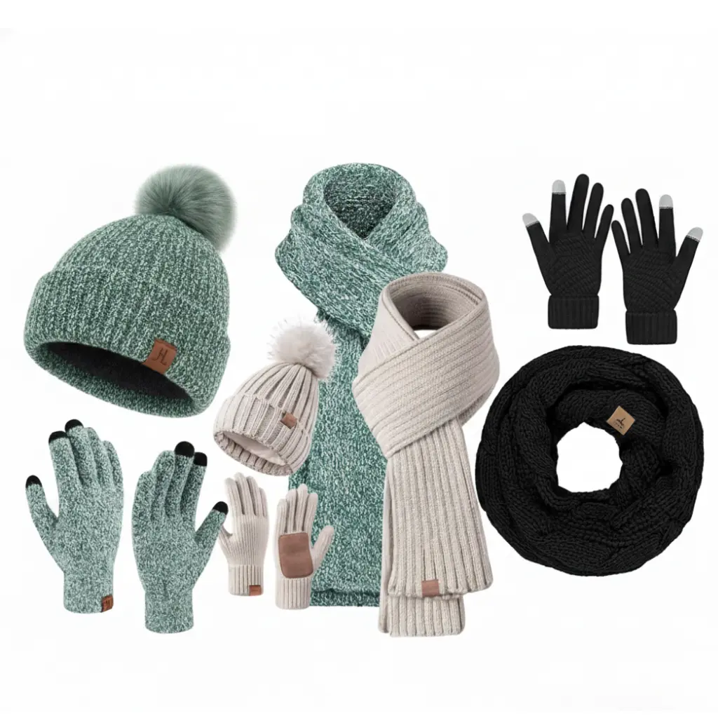 Best Winter Hat, Scarf and Gloves Set – Knit Beanie Gift Set for Women & Teens